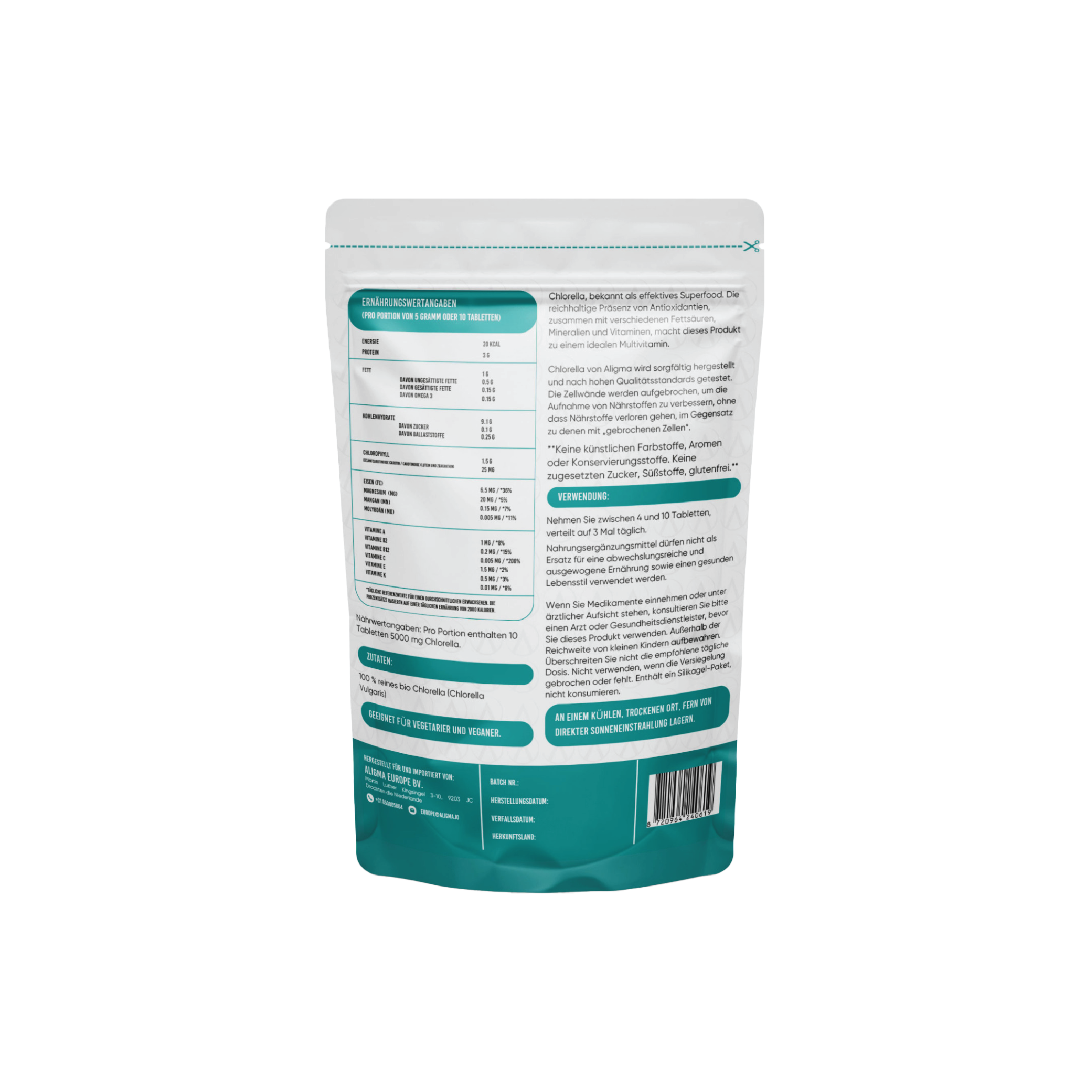 Biologische Chlorella Tabletten 500 stuks - (500 mg per tablet)